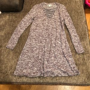 Junior’s Long Sleeve Purple Dress